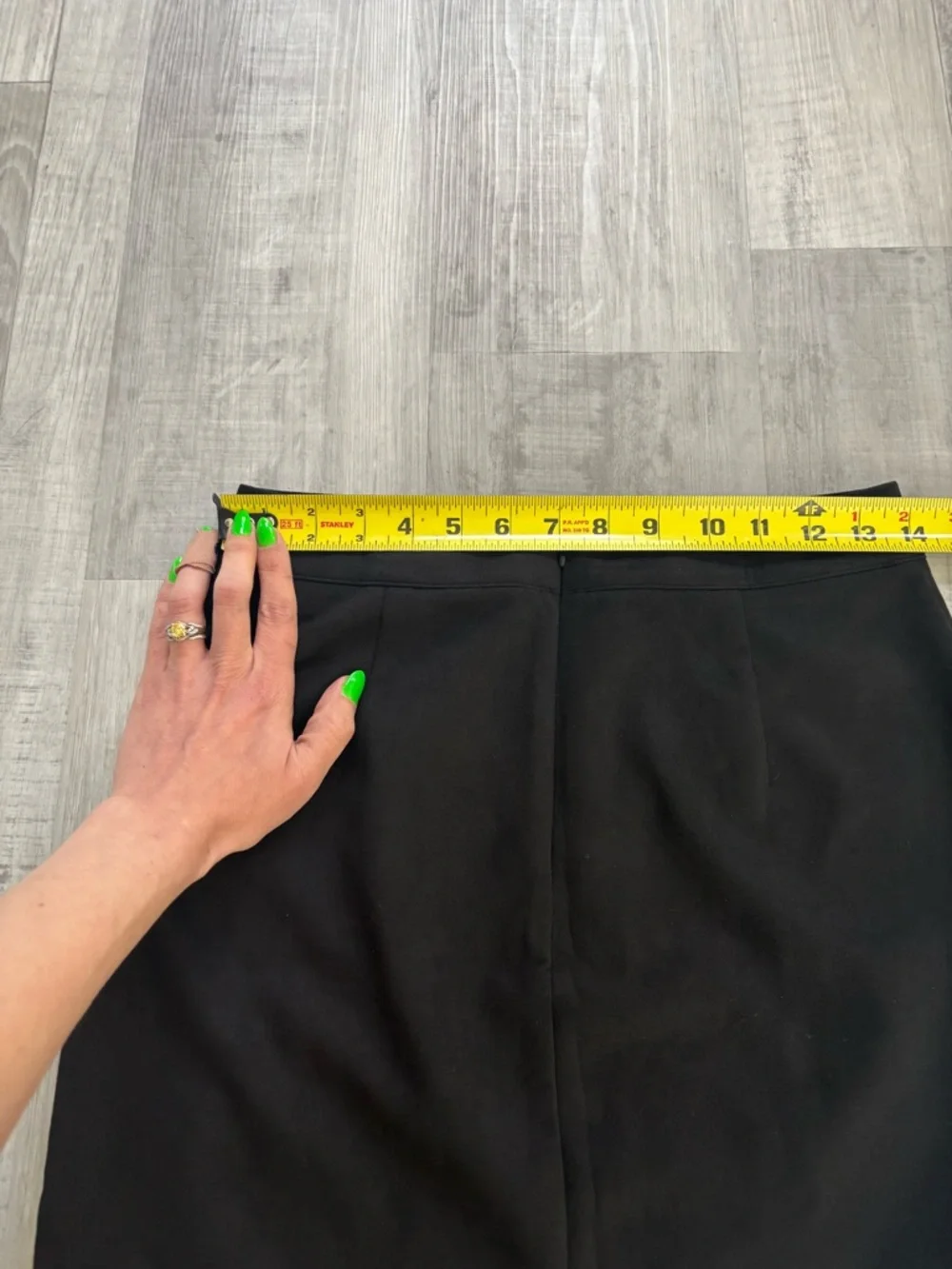 Mangopop Black Faux Suede Mini Skirt‎ with Panel Detailing